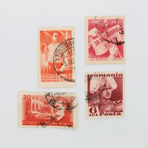 Lot of 10 Romania Used Commemorative Postage Stamps 1940s-1950s