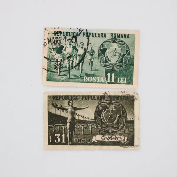 Lot of 7 Used Romania Commemorative Postage Stamps 1940s-1950s