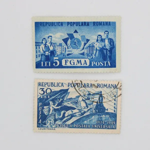 Lot of 7 Used Romania Commemorative Postage Stamps 1940s-1950s