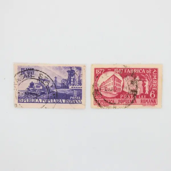 Lot of 8 Romania Used Commemorative Postage Stamps 1940s 1950s