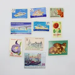 Lot of 10 Romania Commemorative Stamps Used 1960s-70s
