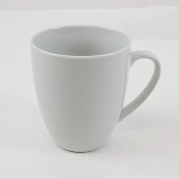 Set of 4 Glossy White Ceramic Coffee Mugs