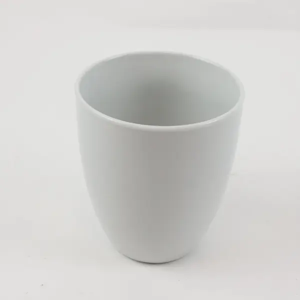 Set of 4 Glossy White Ceramic Coffee Mugs
