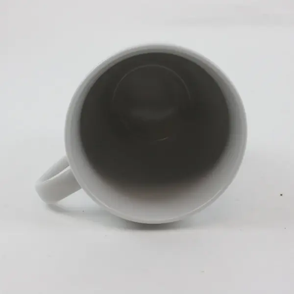 Set of 4 Glossy White Ceramic Coffee Mugs