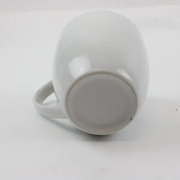 Set of 4 Glossy White Ceramic Coffee Mugs