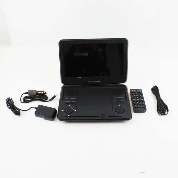 SQQBZZ 12.5" Portable DVD Player DVD/VCD/MP3/WMA/MPG/JPEG USB SD AV In/Out Black