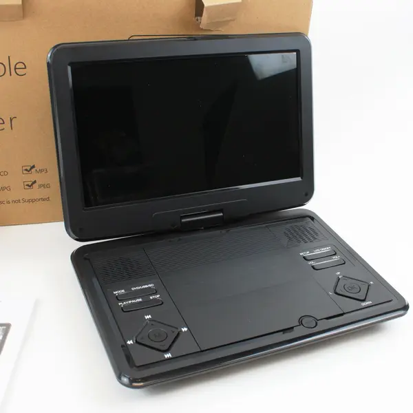 SQQBZZ 12.5" Portable DVD Player DVD/VCD/MP3/WMA/MPG/JPEG USB SD AV In/Out Black
