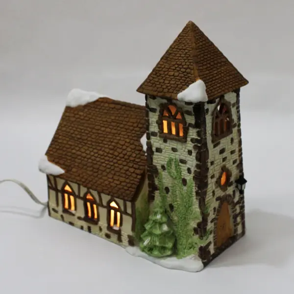1985 Dept 56 Shops of Dickens Village Lighted Dickens Village Church 