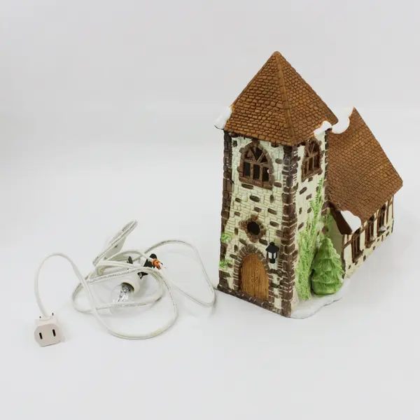 1985 Dept 56 Shops of Dickens Village Lighted Dickens Village Church 
