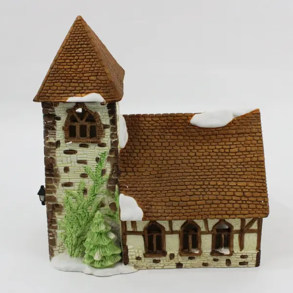 1985 Dept 56 Shops of Dickens Village Lighted Dickens Village Church 