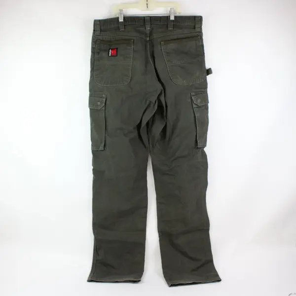 Wrangler Riggs Workwear Men's Gray Cargo Pants 34x34 Distressed Tear