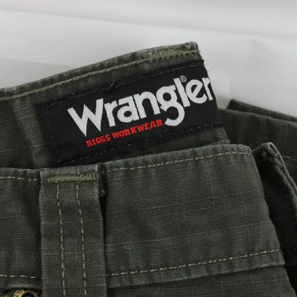 Wrangler Riggs Workwear Men's Gray Cargo Pants 34x34 Distressed Tear