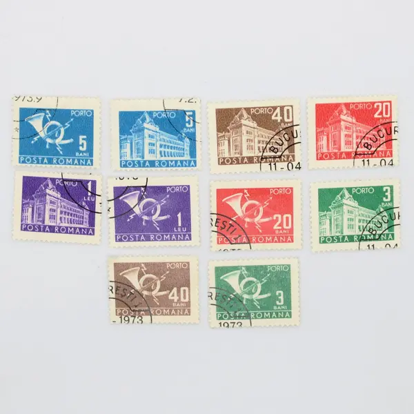 Lot of 10 Romanian Postage Due Stamps 1972-1973 Canceled