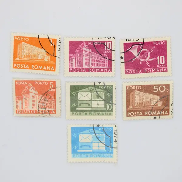 Lot of 7 1960s Romania Postage Due Stamps Used