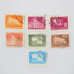 Lot of 7 1960s Romania Postage Due Stamps Used