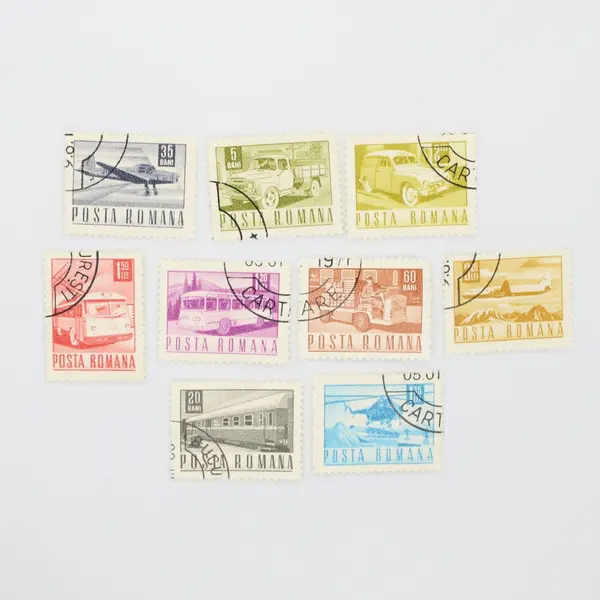 Lot of 9 Romania 1971 Transportation Postage Stamps Used