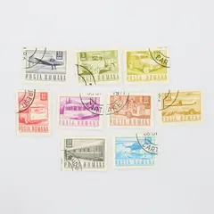 Lot of 9 Romania 1971 Transportation Postage Stamps Used