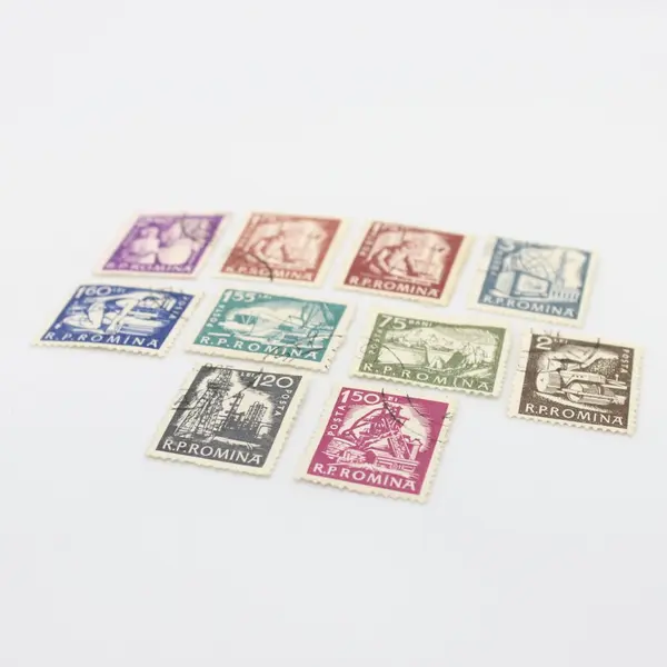 Lot of 10 Romania 1960s Development Industrial Postage Stamps Used