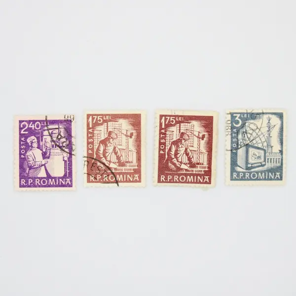 Lot of 10 Romania 1960s Development Industrial Postage Stamps Used