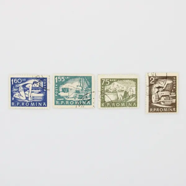 Lot of 10 Romania 1960s Development Industrial Postage Stamps Used