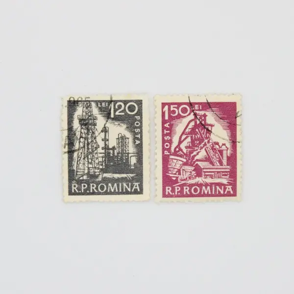 Lot of 10 Romania 1960s Development Industrial Postage Stamps Used