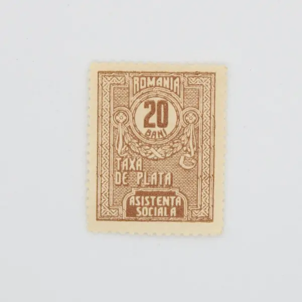 Lot of 4 Romania Postage Tax Stamps 1 Leu 2 Lei 20 Bani