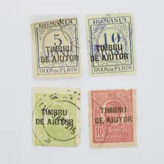 Romania 1918 War Tax Stamps Timbru de Ajutor Lot of 4
