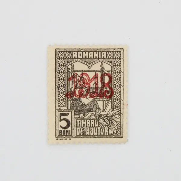 Romania 1918 Overprint Postage Stamps Pair 5 Bani Two Designs