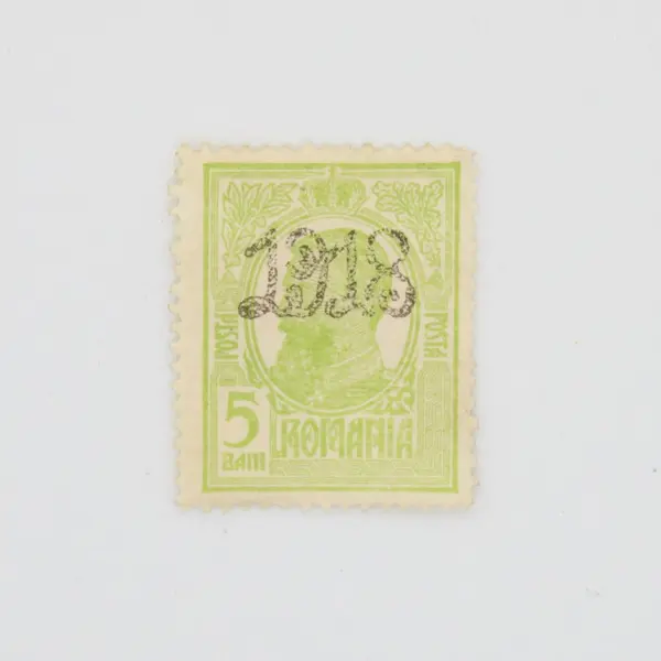 Romania 1918 Overprint Postage Stamps Pair 5 Bani Two Designs