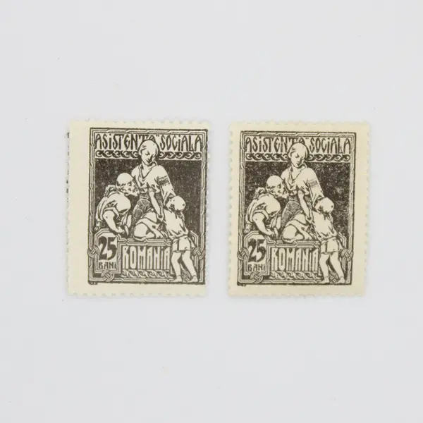 Romania Postal Tax Stamps 25 Bani Scott RA13-RA14 Pair