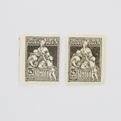 Romania Postal Tax Stamps 25 Bani Scott RA13-RA14 Pair