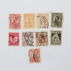 Lot Of 9 Romania Early 1900s Used Postage Stamps Canceled Assorted Issues