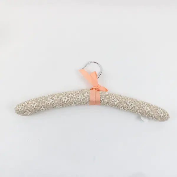 Set of 5 Beige Cotton Padded Clothes Hangers