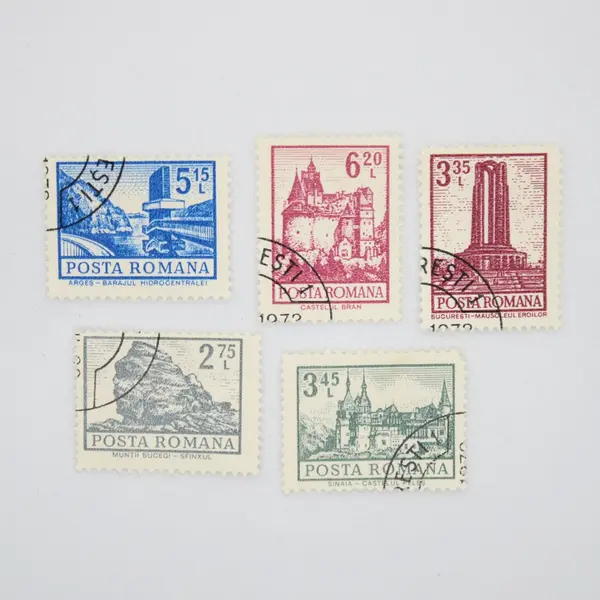 Lot Of 5 Romania 1970s Architecture Postage Stamps Used