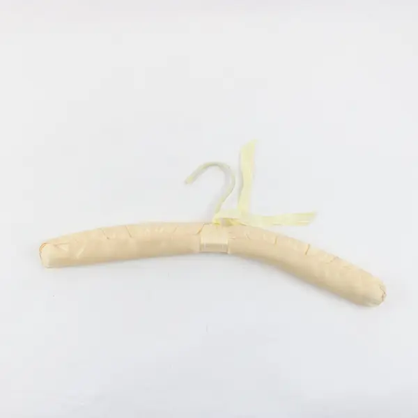 Lot of 4 Vintage Cream Satin Padded Clothes Hangers