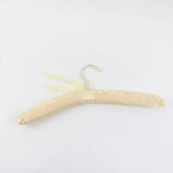 Lot of 4 Vintage Cream Satin Padded Clothes Hangers
