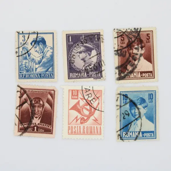 Lot of 8 Used Romanian Postage Stamps 1930s–1960s