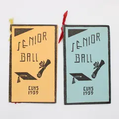 Lot Of 2 1939 Columbia Union High School White Salmon Wash Senior Ball Booklets 
