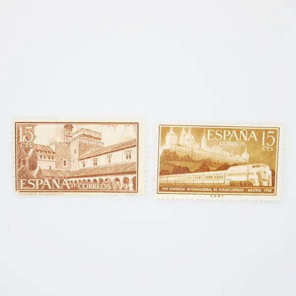 Lot of 5 Spain Architecture Stamps 1950s-1960s Mint Hinged