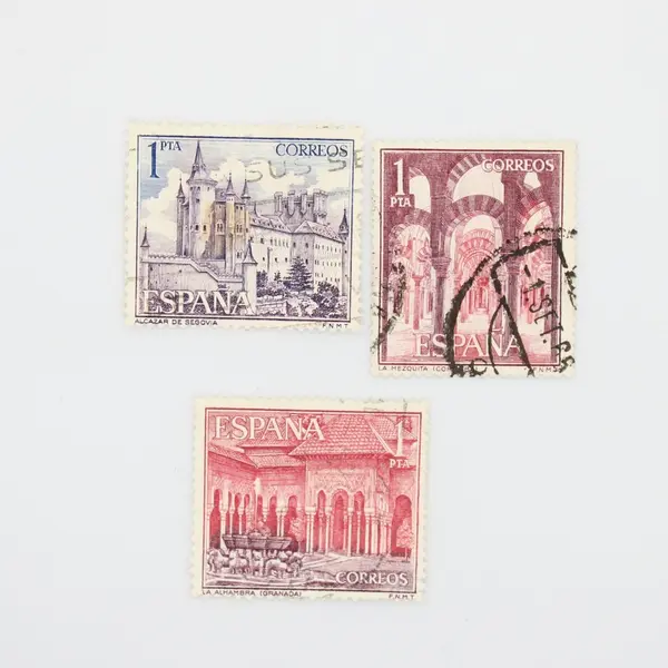 Lot of 5 Spain Architecture Stamps 1950s-1960s Used