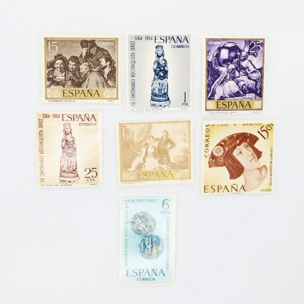 Lot of 7 Spain Art Postage Stamps 1958-1967 Art Theme