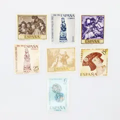 Lot of 7 Spain Art Postage Stamps 1958-1967 Art Theme