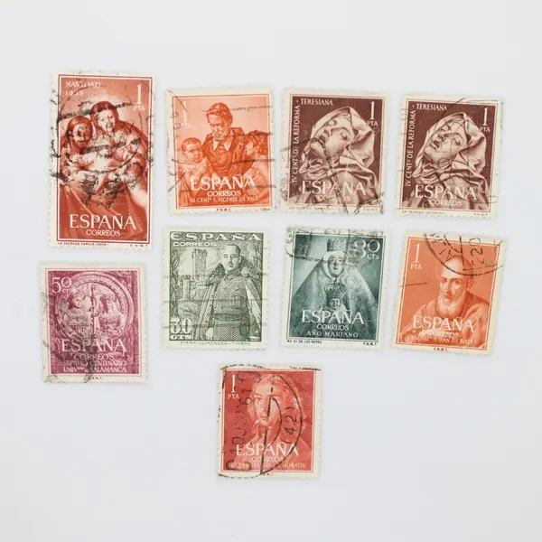 Lot of 9 Spain Stamps 1950s-1960s Art & Religious Figures Used