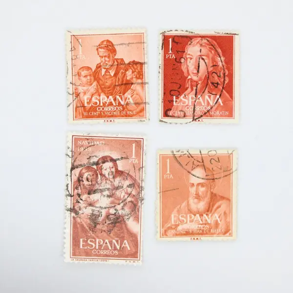 Lot of 9 Spain Stamps 1950s-1960s Art & Religious Figures Used