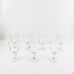 Set Of 7 VTG Libbey Martello Clear Water Goblets Clear Stemware 