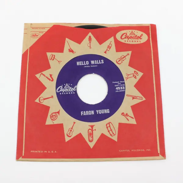Faron Young Hello Walls / Congratulations  7" Vinyl Record