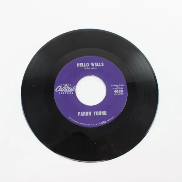 Faron Young Hello Walls / Congratulations  7" Vinyl Record