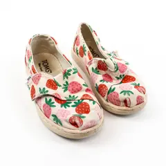 Pre-Owned TOMS Birch Alpargata Toddler Shoes Size 8 Strawberry Print