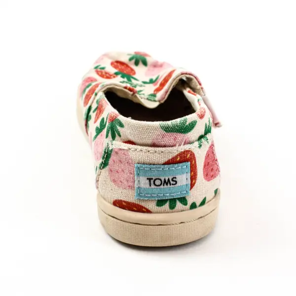 Pre-Owned TOMS Birch Alpargata Toddler Shoes Size 8 Strawberry Print