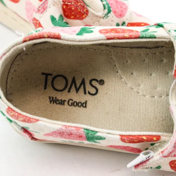Pre-Owned TOMS Birch Alpargata Toddler Shoes Size 8 Strawberry Print